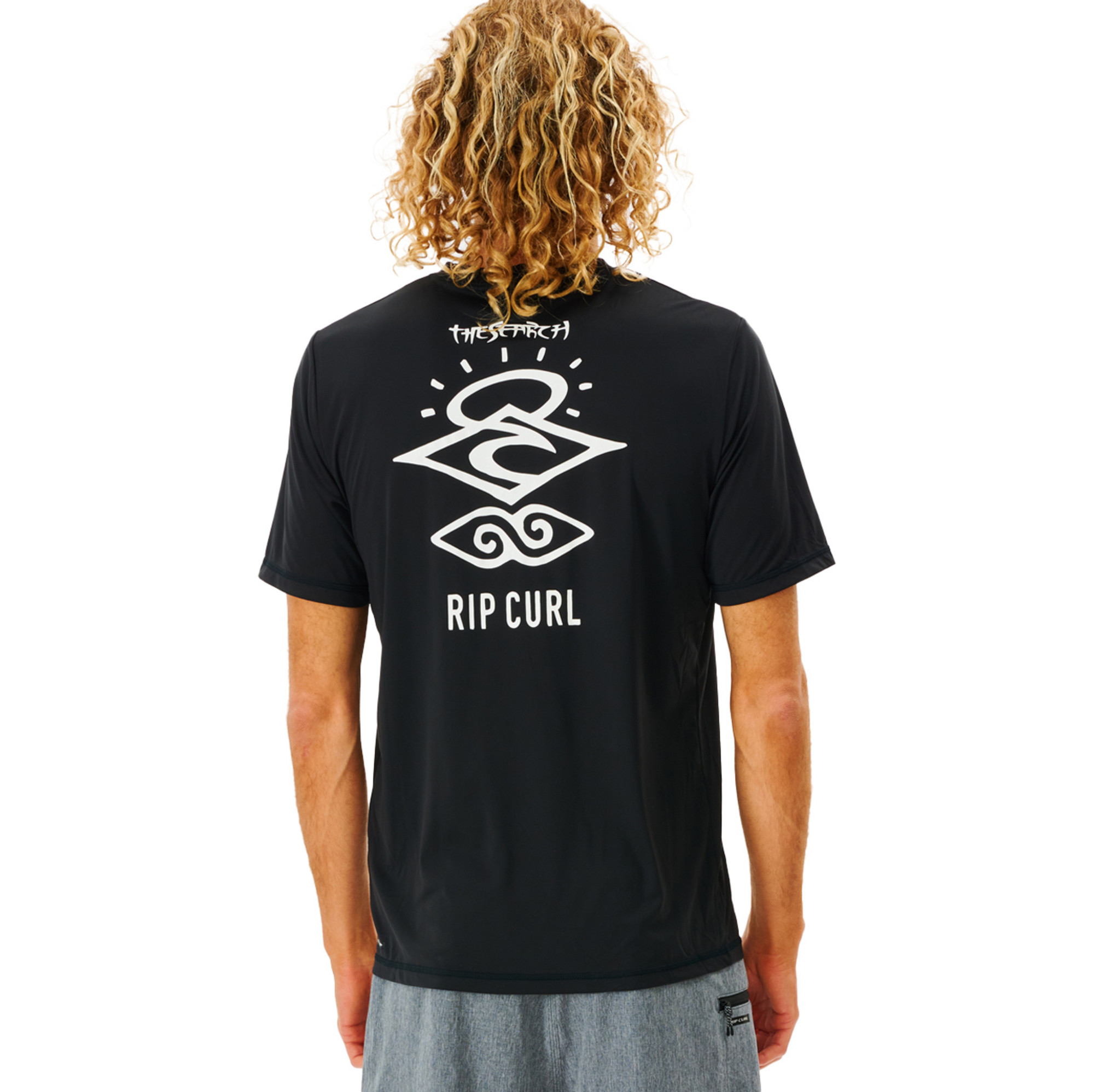 2023 Rip Curl Mens Icons Surf Lite Short Sleeve Rash Tee 12CMRV Black